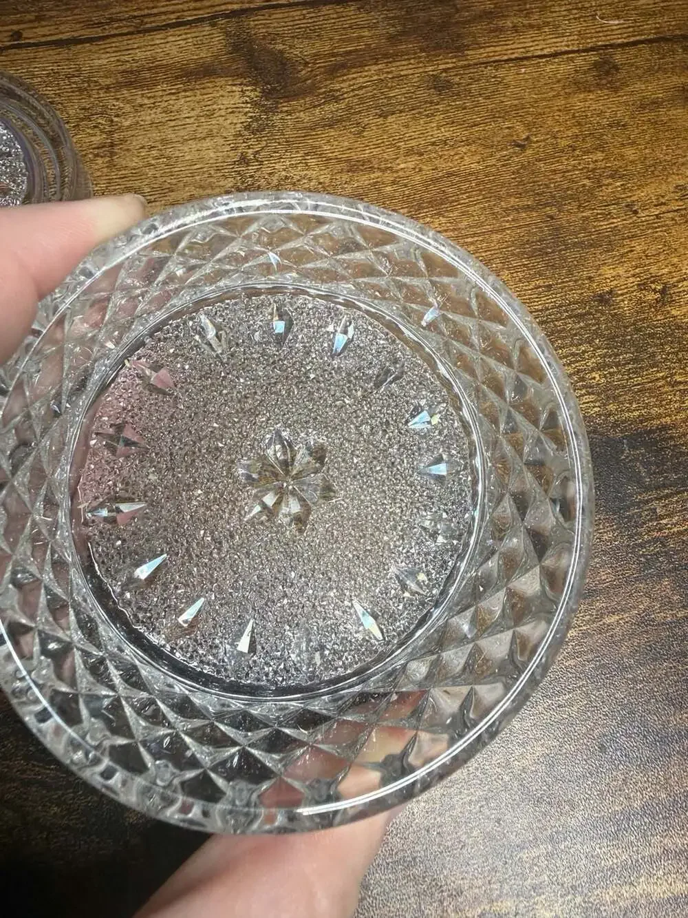Handmade resin clear trinket box  with crystal look
